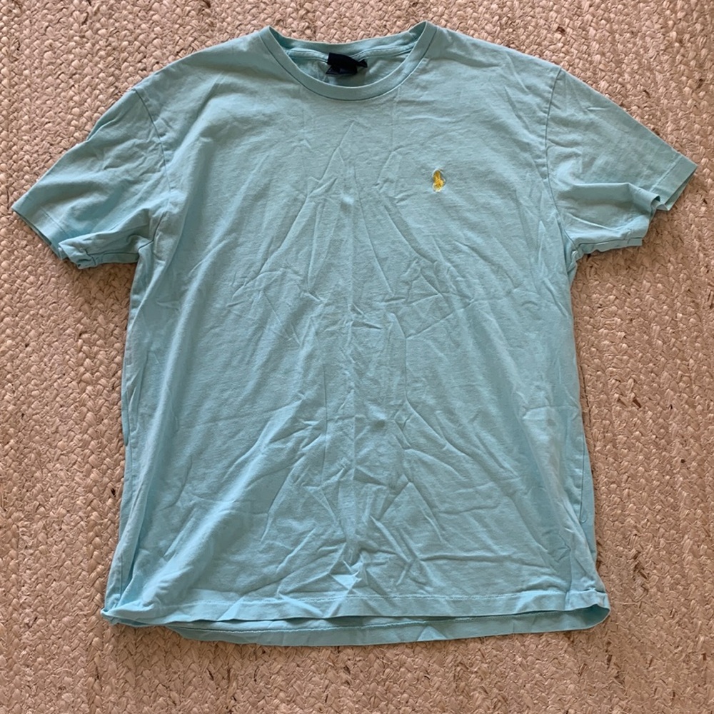 Aqua, Ralph, Lauren, polo T-shirt Size Medium M Yellow Polo Pony Tee